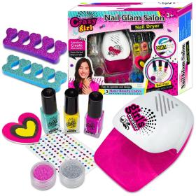 Kit de salon Nail Glam lavable pour enfants avec sèche-ongles V2 – طقم صالون تجميل الأظافر للأطفال قابل للغسل مع مجفف للأظافر